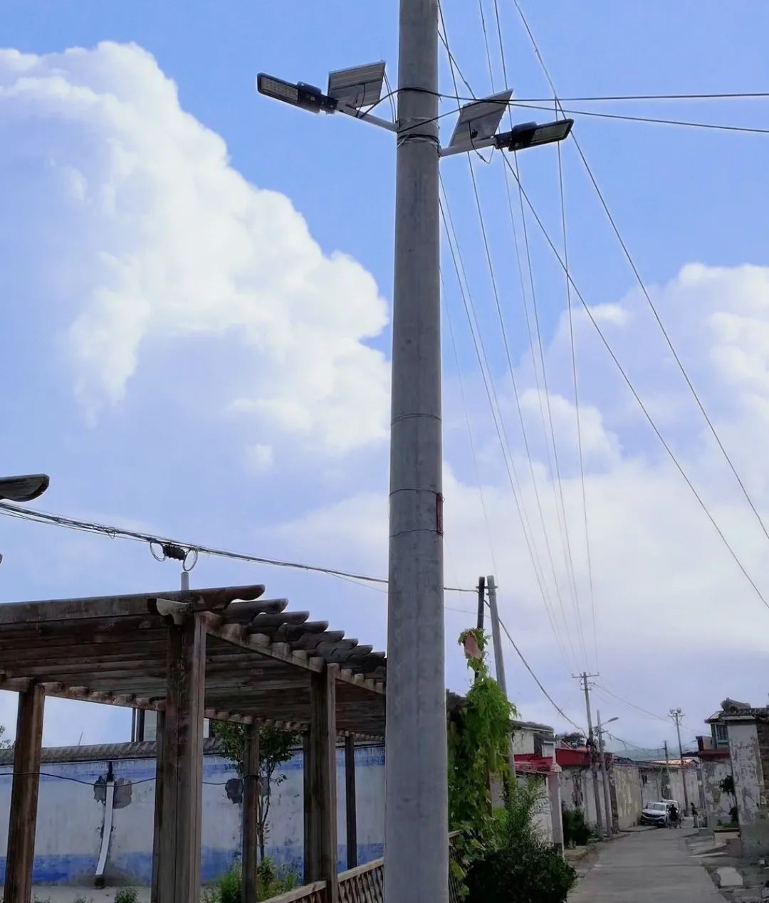 大沟港村路灯改造_大路灯安装_新能源路灯安装