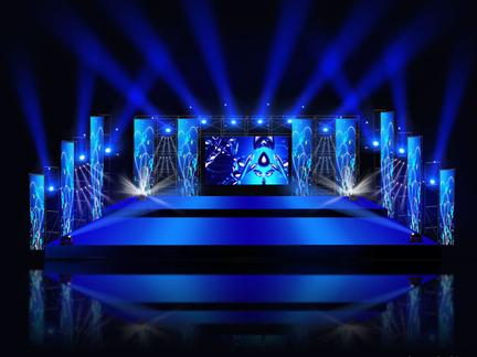 三维舞台灯光设计_舞台灯控台排列_舞台灯光布光系统