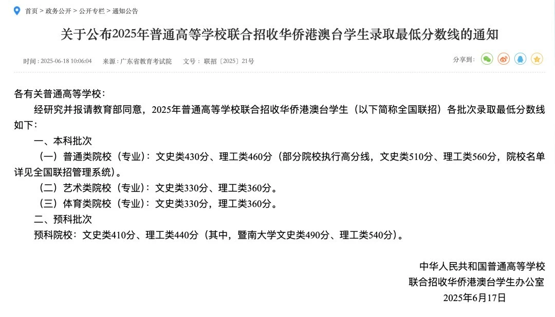 华侨生联考_港澳台华侨生联考分数线上涨分析_2025华侨生联考录取线暴涨