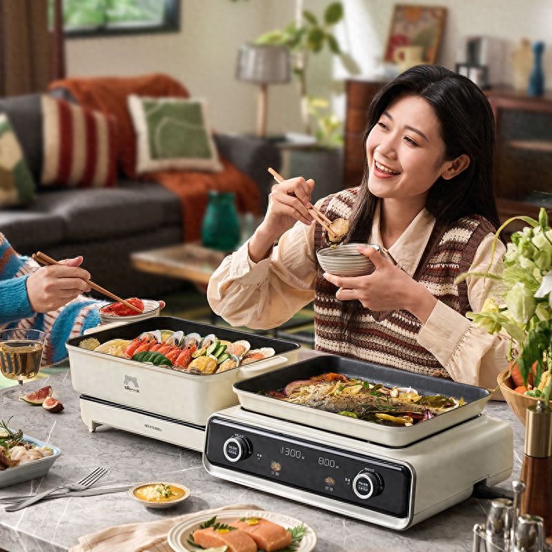 小熊多功能早餐机_折叠收纳多功能锅_小熊电器多功能叠叠锅