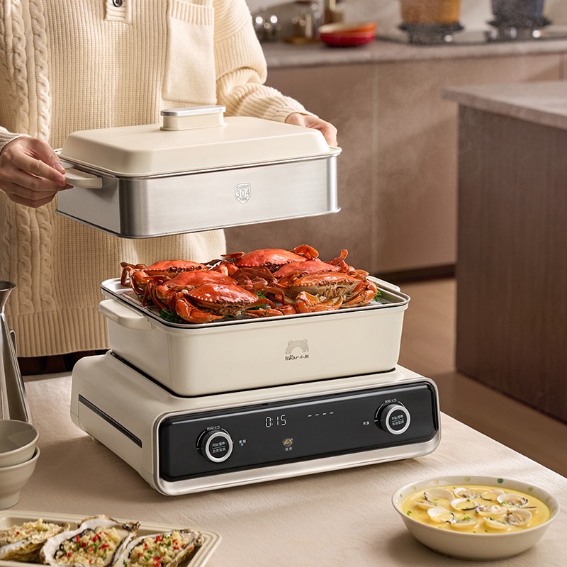 折叠收纳多功能锅_小熊电器多功能叠叠锅_小熊多功能早餐机