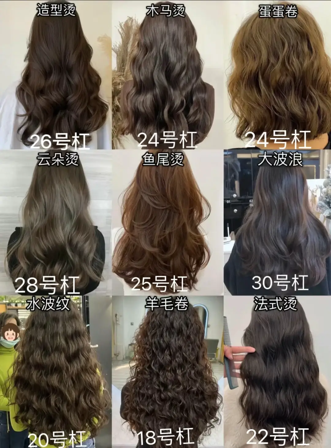 烫发杠具大小与效果_卷发棒不同大小效果图_芭比卷羊毛卷杠具大小