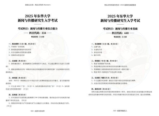 新传考研题目难度判断_解析中国新闻传播学2025_院校真题分析