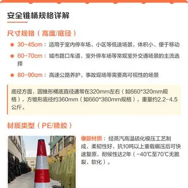 防撞桶型号_安全锥桶材质类型选型_安全锥桶尺寸规格型号