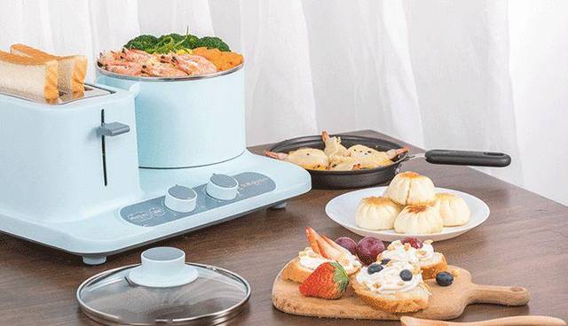 东菱早餐机 烤面包机 三明治蒸煮_早餐机烤哪种面包