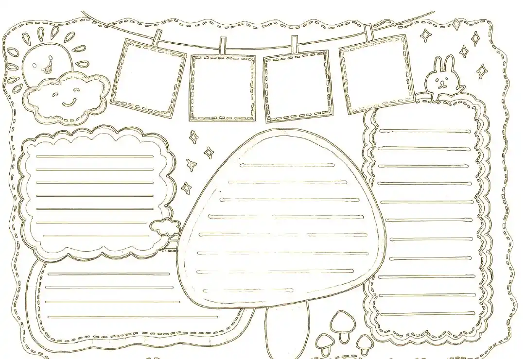 黑白手抄报模板制作_手抄报绘画装饰技巧_白板笔画的手抄报图片