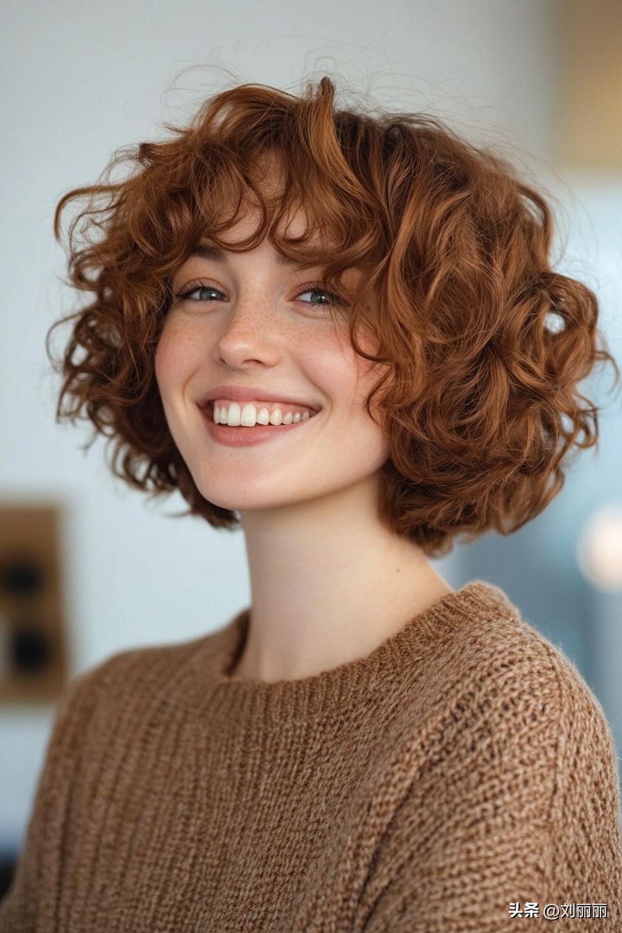卷发棒怎么卷头发图解_脸型优化短款卷发_短款卷发风格适配