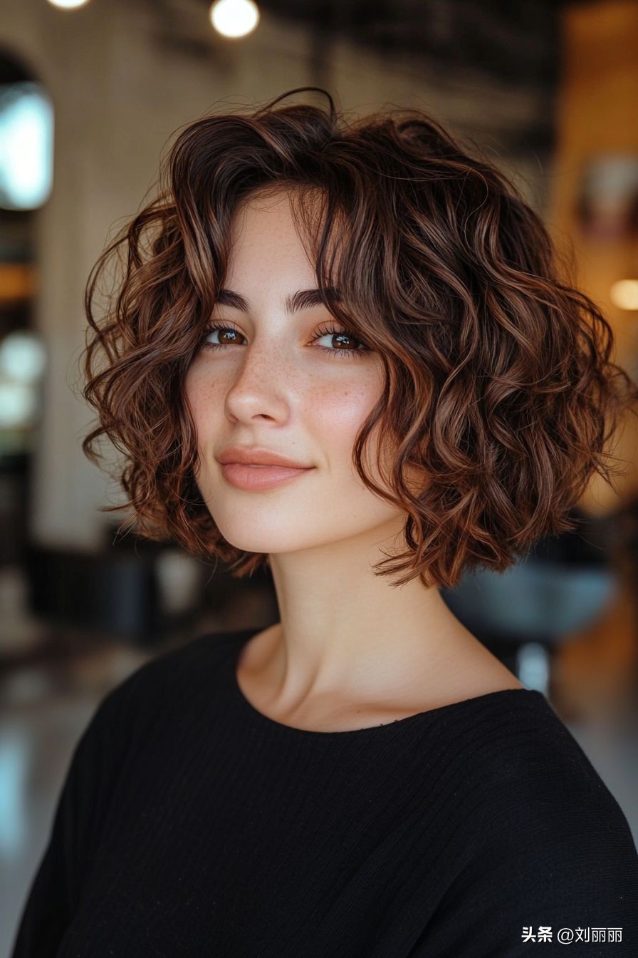 短款卷发风格适配_脸型优化短款卷发_卷发棒怎么卷头发图解