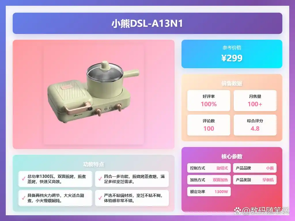 小熊早餐机推荐_小熊电器多功能早餐机_小熊早餐机哪个型号好