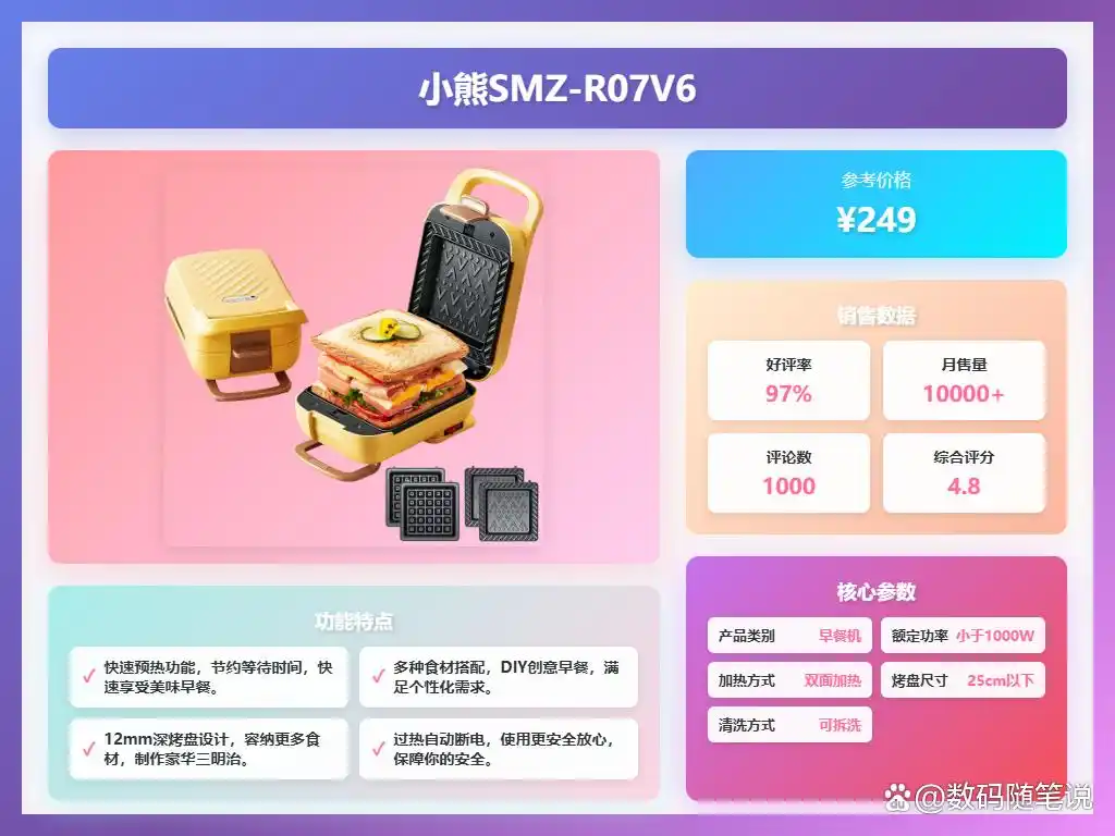 小熊早餐机哪个型号好_小熊早餐机推荐_小熊电器多功能早餐机