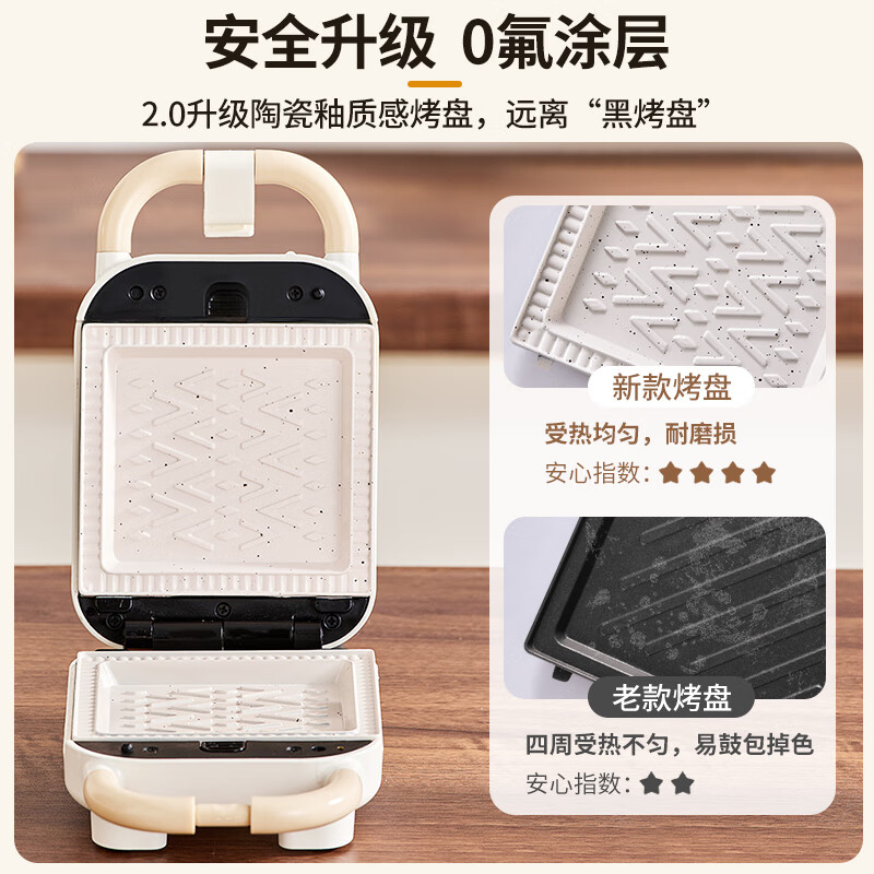 早餐机三明治机多功能家用小型神器懒人轻食机全自动双盘_告别手忙脚乱的清晨时光早餐机_三明治机美味早餐