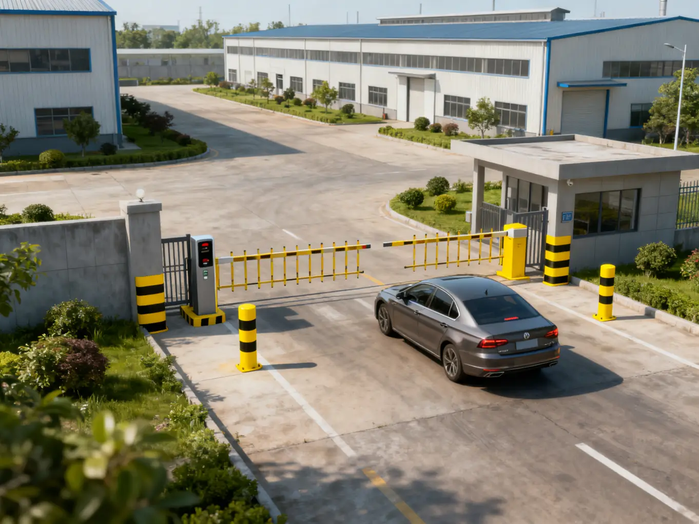 防撞桶布局_防撞柱厂家_车间安全规划_智能防撞系统