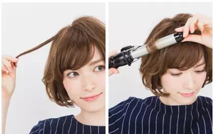 斜刘海短卷发造型_短发用卷发棒卷内扣_短卷发教程