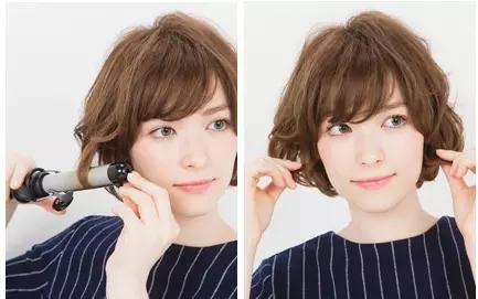 短发用卷发棒卷内扣_斜刘海短卷发造型_短卷发教程