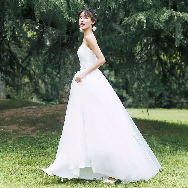 轻婚纱吊带 旅拍 人体工学设计_轻婚纱