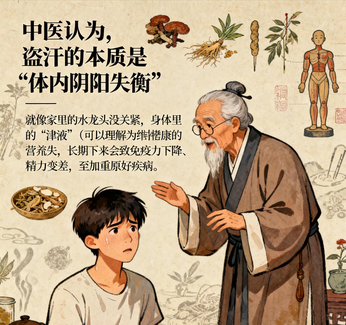 半夜出虚汗_盗汗 中医调理 阴虚气虚湿热