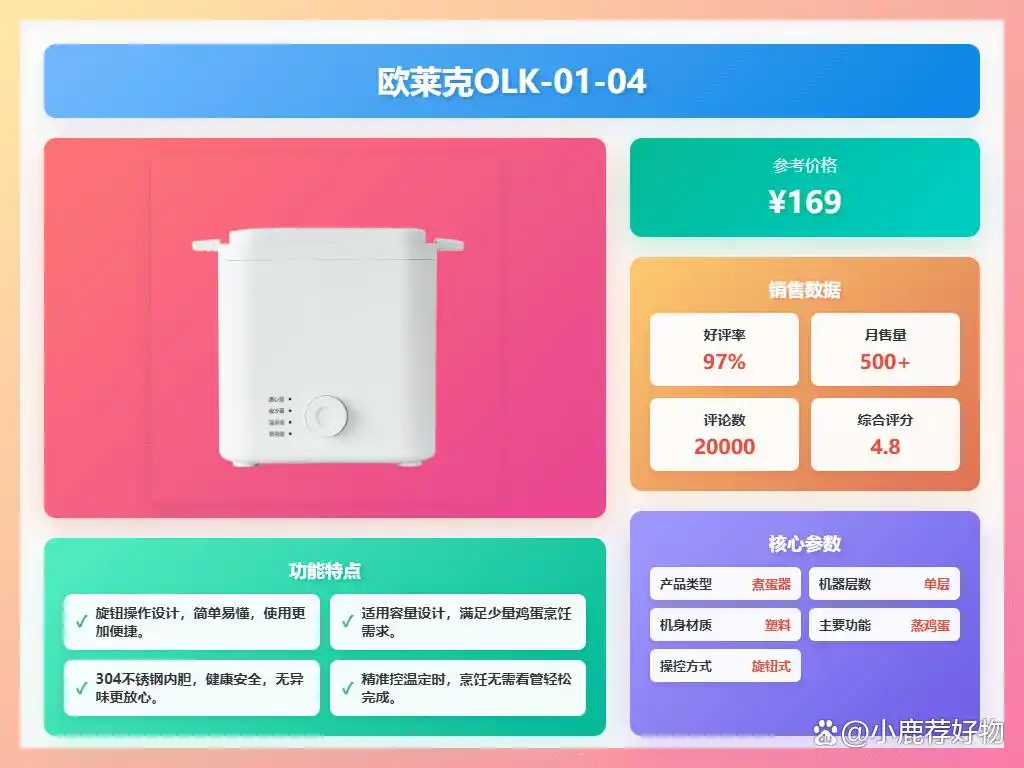 智能定时煮蛋器推荐 高性价比型号 苏泊尔小熊九阳_早餐机煮蛋器价格