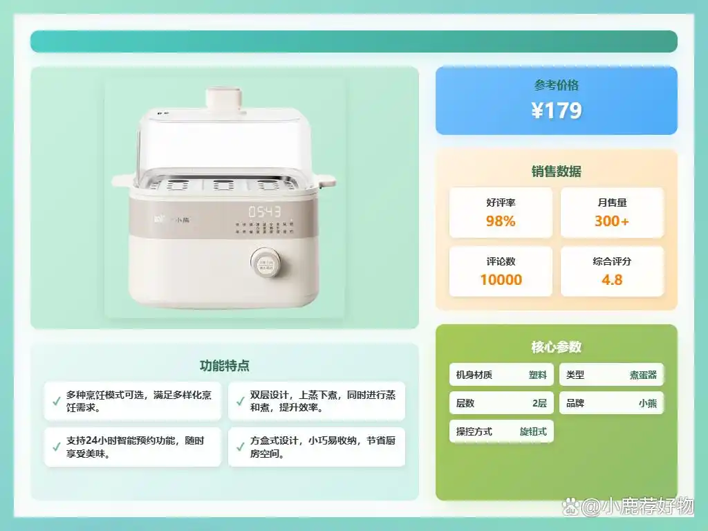早餐机煮蛋器价格_智能定时煮蛋器推荐 高性价比型号 苏泊尔小熊九阳
