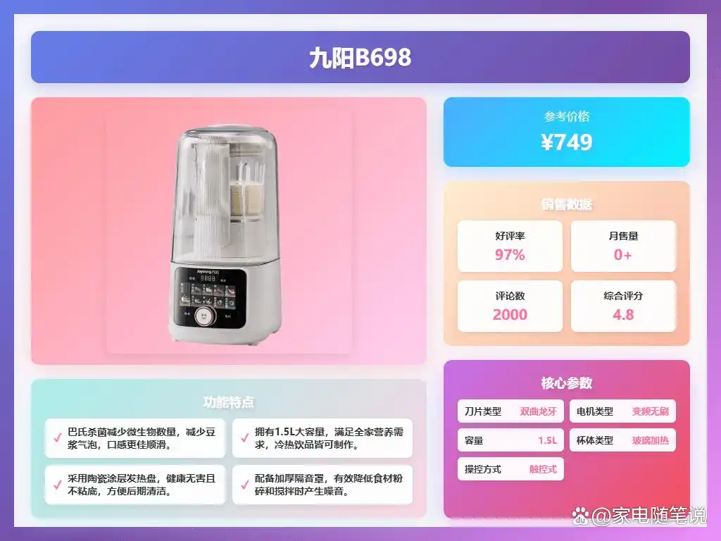 九阳料理机好用吗_九阳破壁机jyl y92食谱_九阳破壁机推荐